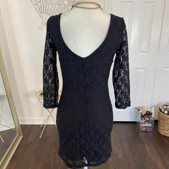 Romantic Goth Vintage Witchy Black Whimsygoth Ethereal Lace Mini Midi Dress S - Picture 6 of 7